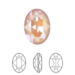 Fancy stone 6pk crystal dusty pink DeLite, Crystal Passions&reg; 18mm oval 4120