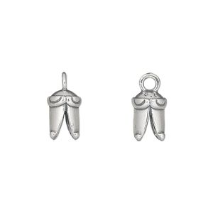 Cord end 1pkg1 sterling silver, 10x7mm cone / 4mm inside diameter, antiqued / JBB Findings