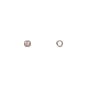 Bead 1pkg12 sterling silver, 3mm round, antiqued Hill Tribes