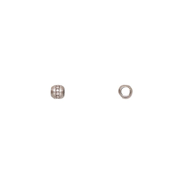 Bead 1pkg12 sterling silver, 3mm round, antiqued Hill Tribes image number 0