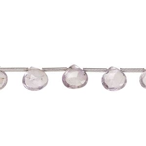 Amethyst 1pkg6, hand-cut top-drilled faceted puffed teardrop bead natural graduated 5-8mm