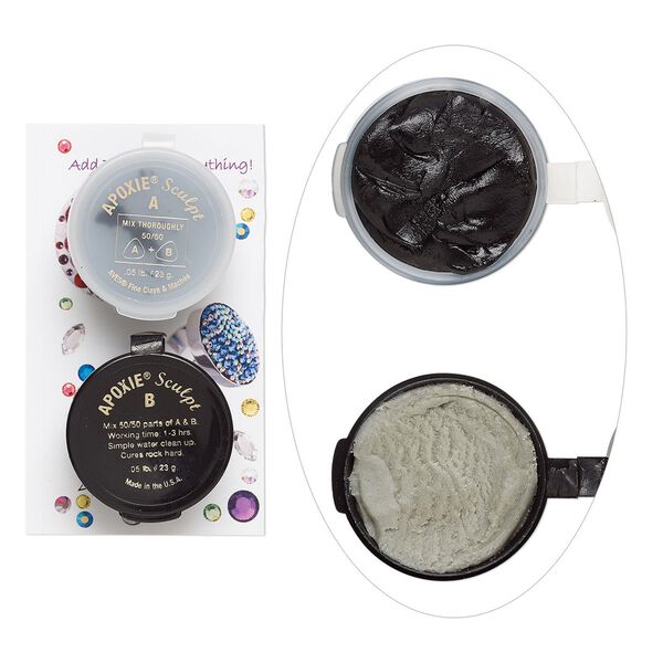 Adhesive 1pkg1 Apoxie&reg; Sculpt AVES&reg; epoxy and polymer resin, black, 0.1lb. image number 0