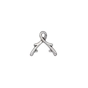 Bail, TierraCast&reg;, ice-pick, antique silver-plated pewter (tin-based alloy), 13x8mm with vine design, 4mm grip length. Sold per pkg of 20.