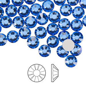 Flat back 288pk sapphire foil back, Preciosa MAXIMA Czech crystal rhinestone 6.3-6.5mm chaton rose round SS30