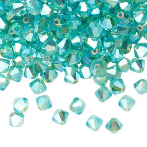 Bead 576pk Caribbean Sea AB 2X, Preciosa Czech crystal 5mm bicone