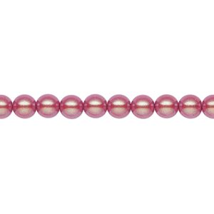 Pearl 500pk pearlescent red, Preciosa Czech crystal 5mm round