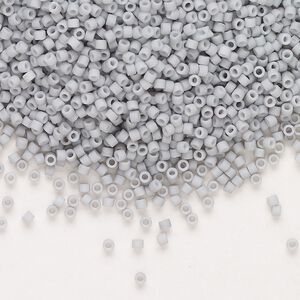 Seed bead, Delica&reg;, glass, pkg/50g, #11 round, opaque matte glazed light smoke (DB-1518-1).