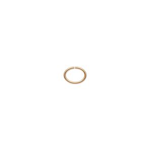Jump ring 1pkg100 gold-plated, 6.5x5mm oval, 22 gauge / 5.3x3.7mm inside diameter / brass