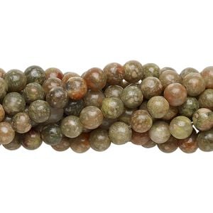 Autumn jasper 1pkg10, round bead natural 15.5-16 inch 4mm