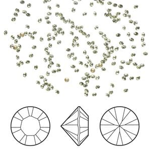 Chaton 12pk peridot foil back, Crystal Passions&reg; Regenerated 1.3-1.35mm round PP6 1028