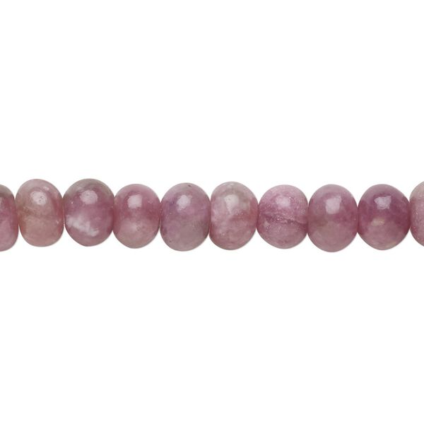 Lepidolite 1pkg1, rondelle bead natural 8 inch 8x5mm image number 0