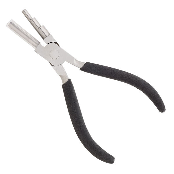 Pliers, wire-wrapping, stainless steel and PVC plastic, black, 6 inches. Sold individually. image number 0