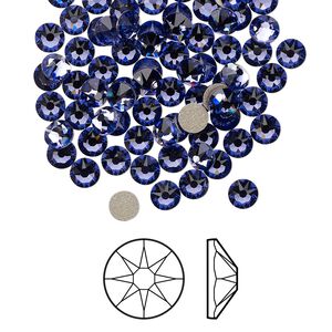 Flat back 1440pk tanzanite foil back, Swarovski&reg; 3.8-4mm rose round SS16 2088