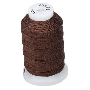 Thread, Purely Silk&trade;, 3-ply, chestnut, size FFF. Sold per 92-yard spool.