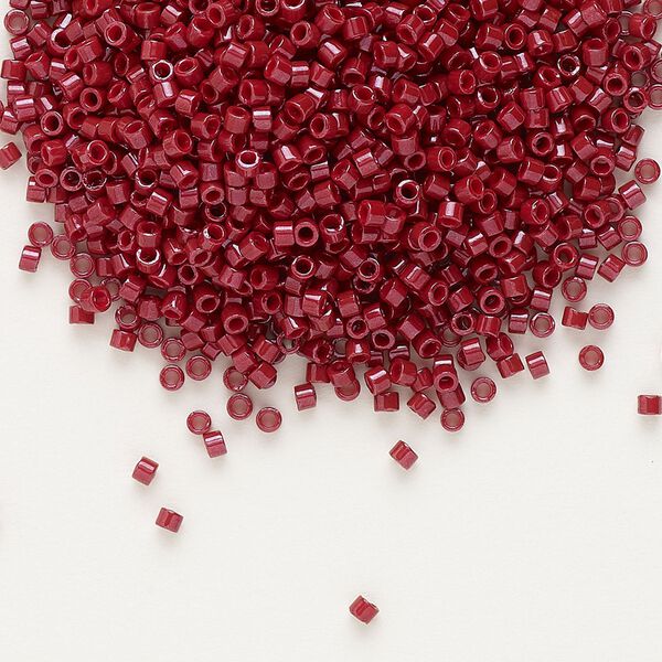 Seed bead, Delica&reg; 1pkg50g glass, #11 round, opaque brick red / outside dyed (DB-0654) image number 0