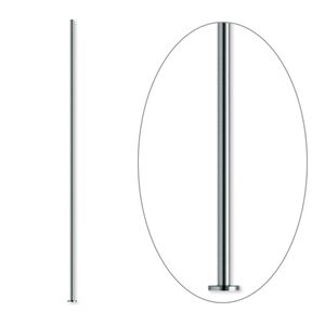 Head pin 1pkg500 gunmetal-plated, 1.5 inch, 24 gauge brass