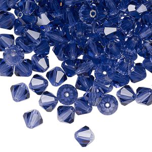 Bead 288pk tanzanite, Preciosa Czech crystal 6mm bicone