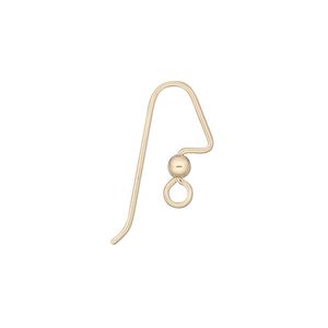 Ear wire, 14Kt gold-filled, 17mm perfect balance angular fishhook with 3mm ball and open loop, 20 gauge. Sold per pkg of 25 pairs.