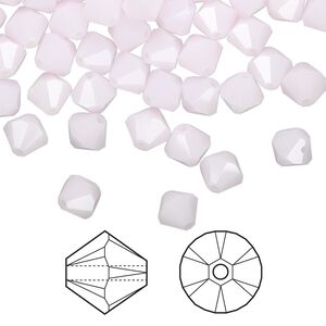 Bead 24pk rose alabaster, Crystal Passions&reg; 6mm bicone 5328