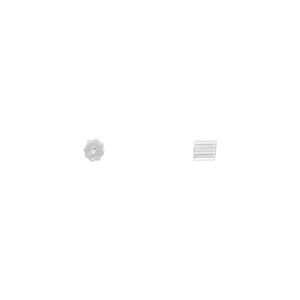 Earnut 1pkg100, 3x3mm ribbed cylinder, "rubber" clear 50 pair