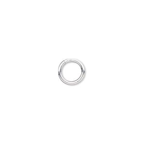 Jump ring 1pkg100 silver-plated, 8mm round, 16 gauge / 5.4mm inside diameter / brass
