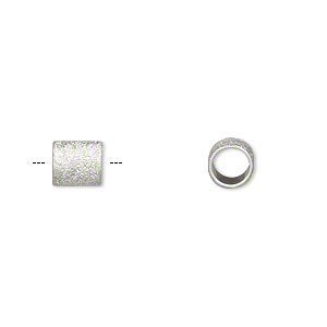 Bead 1pkg1 sterling silver, 7x6mm stardust round tube, Dione&reg;