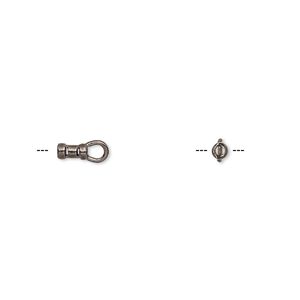 Crimp end 1pkg10 gunmetal-plated, 5x2.5mm tube / loop / 1mm inside diameter, brass