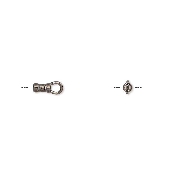 Crimp end 1pkg10 gunmetal-plated, 5x2.5mm tube / loop / 1mm inside diameter, brass image number 0