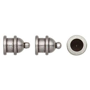 Cord end glue-in 1pkg2 tin oxide plated, 13x9.5mm pagoda / 6mm inside diameter, brass TierraCast&reg;