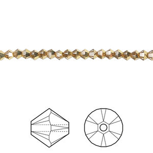 Bead 1pkg1440 crystal aurum, Swarovski&reg;, 3mm bicone 5328