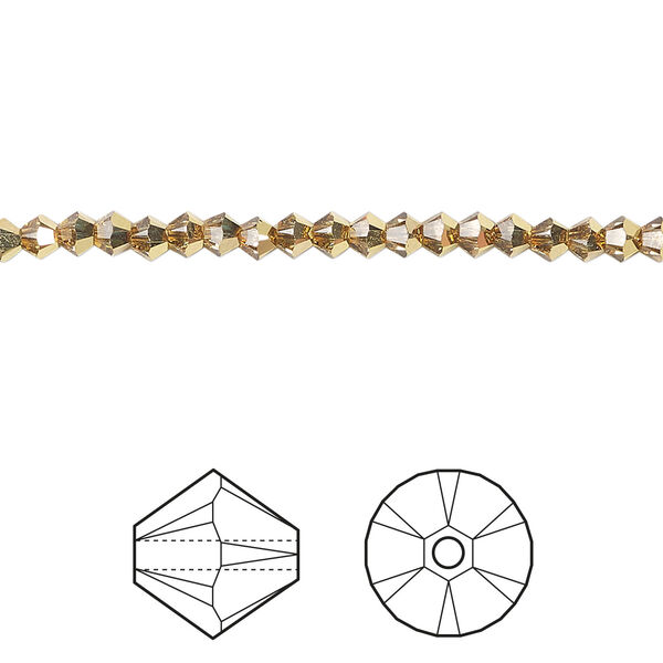 Bead 1pkg1440 crystal aurum, Swarovski&reg;, 3mm bicone 5328 image number 0