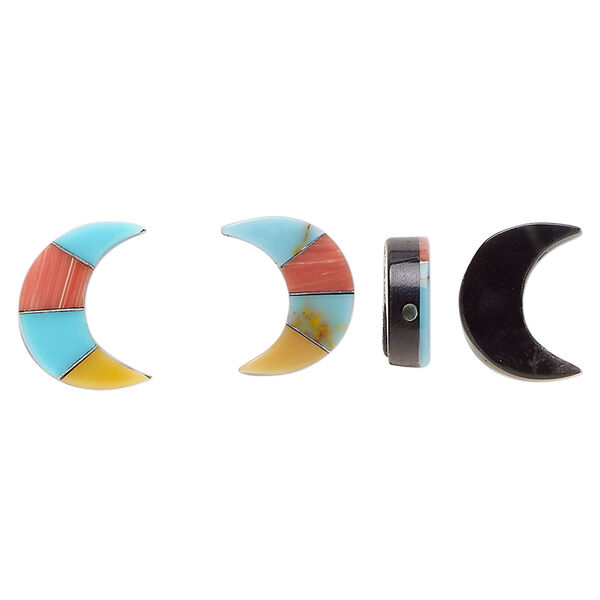 Resin 1pkg2, crescent drop multicolored 12x10mm image number 0