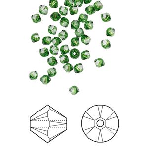 Bead 1440pk fern green, Swarovski&reg; 3mm XILION bicone 5328