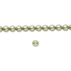 Pearl 500pk light green, Swarovski&reg; 4mm round 5810