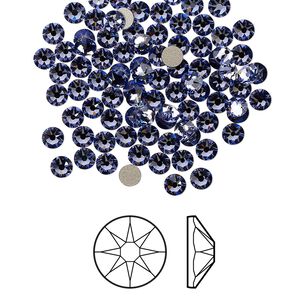 Flat back 1440pk tanzanite foil back, Swarovski&reg; 3-3.2mm rose round SS12 2088