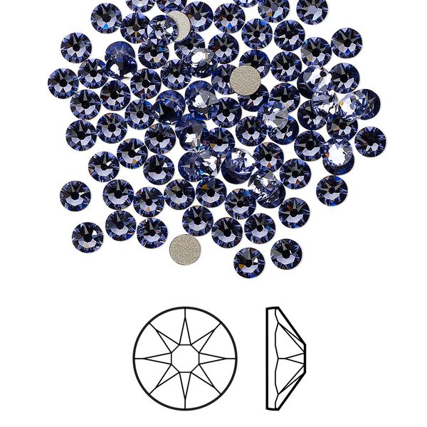 Flat back 1440pk tanzanite foil back, Swarovski&reg; 3-3.2mm rose round SS12 2088 image number 0