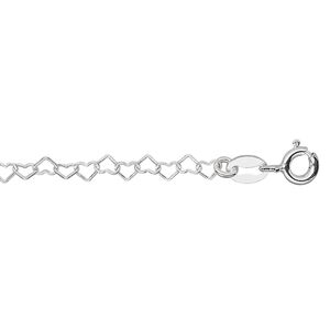 Chain 1pkg1 sterling silver cable, 3mm heart / springring clasp, 20 inch