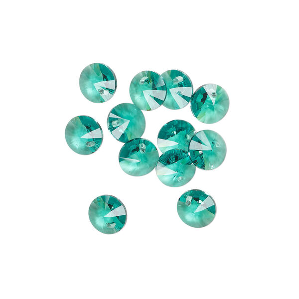 Drop 1pkg12 Caribbean green, Crystal Passions&reg; Regenerated 6mm mini disk 6428 image number 0