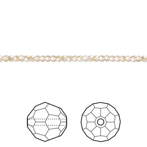 Bead 36pk crystal golden shadow, Crystal Passions&reg; 2mm round 5000