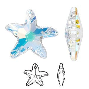Focal 1pk crystal AB, Crystal Passions&reg; 30x28mm pendant starfish 6721