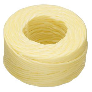 Thread, Hemptique&reg;, polyester, pkg/25 yards, yellow, 1mm smooth.