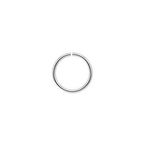 Jump ring 1pkg100 imitation nickel-plated, 12mm round, 18 gauge / 10mm inside diameter / brass