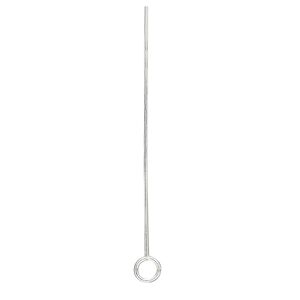 Eye pin 1pkg4 sterling silver, 2.25 inch / 6mm loop, 20 gauge