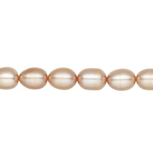 Freshwater pearl 1pkg1 rice, 14 inch brown peacock 6-7mm cultured