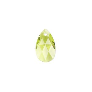 Drop 2pk citrus green, Crystal Passions&reg; 16x9mm pendant pear 6106