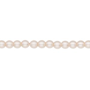 Bead, Czech pearl-coated glass druk, opaque matte pearl, 4mm round. Sold per 15-1/2" to 16" strand.