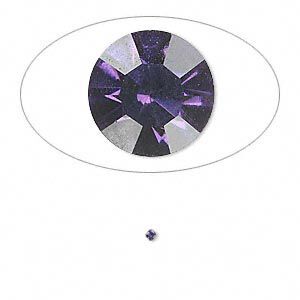 Chaton, glass rhinestone, iris blue, foil back, 1.4-1.5mm faceted round, PP8. Sold per pkg of 72.