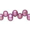 Freshwater pearl 1pkg1, top-drilled rice, 14 inch light elderberry 9x8mm-14x8mm cultured image number 0