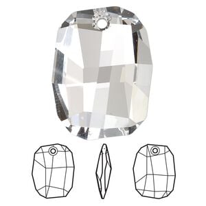 Drop 1pk crystal, Crystal Passions&reg; 28x21mm pendant graphic 6685