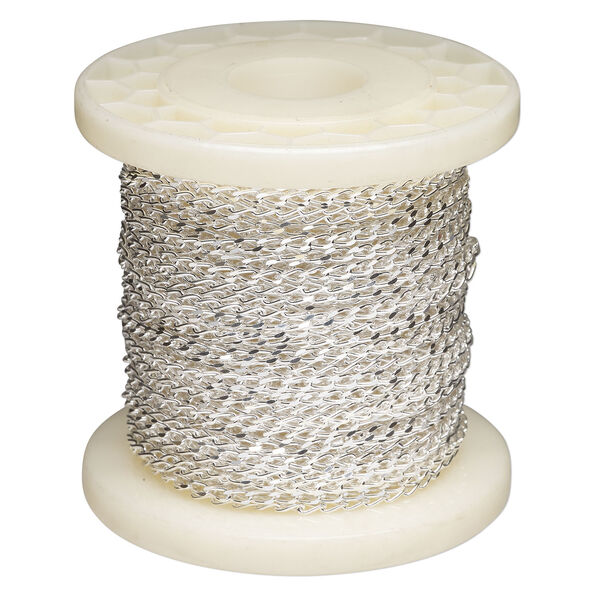 Chain 1pkg1 sterling silver curb, 2.8mm long, 50 foot unfinished image number 0